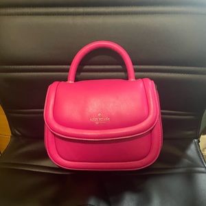 Hot pink puff top handle Kate Spade bag